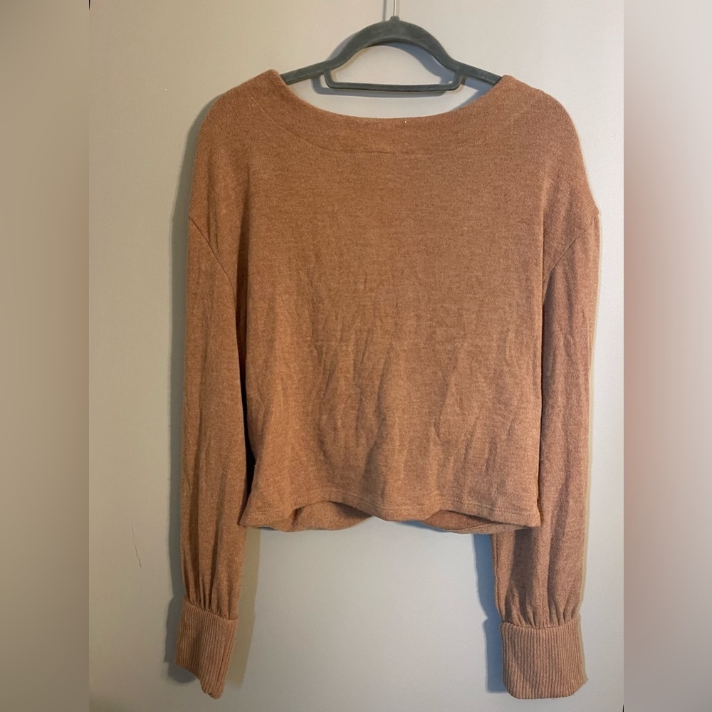 Anthropologie Brown Wrap Blouse - Picture 7 of 7